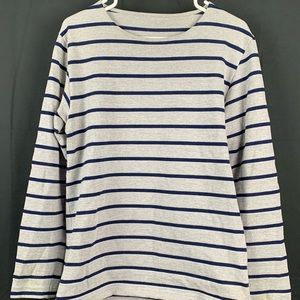 American Apparel Cotton Striped Sweater Big Collar